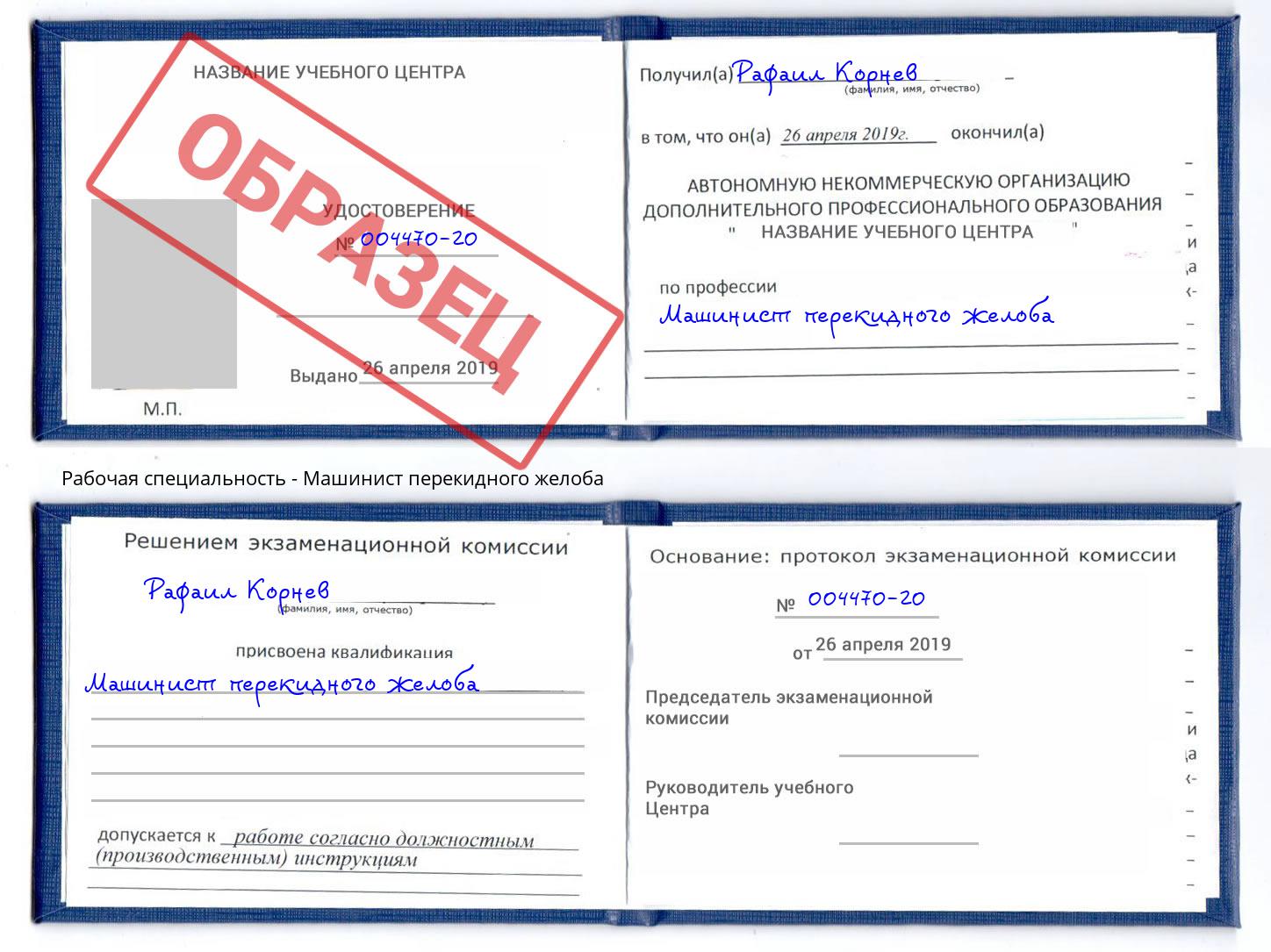 Машинист перекидного желоба Рославль