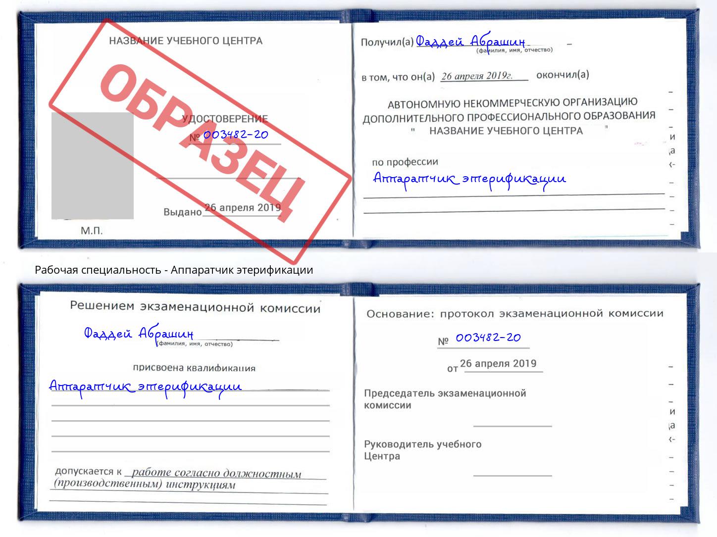 Аппаратчик этерификации Рославль